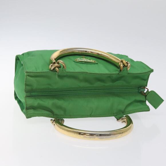 PRADA Hand Bag Nylon Green Gold - Picture 6 of 12